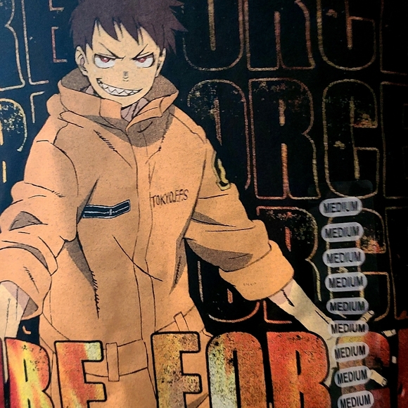FIRE FORCE  Anime Tee shirt size Medium NWT Brand new Unisex Color Black - Picture 2 of 8